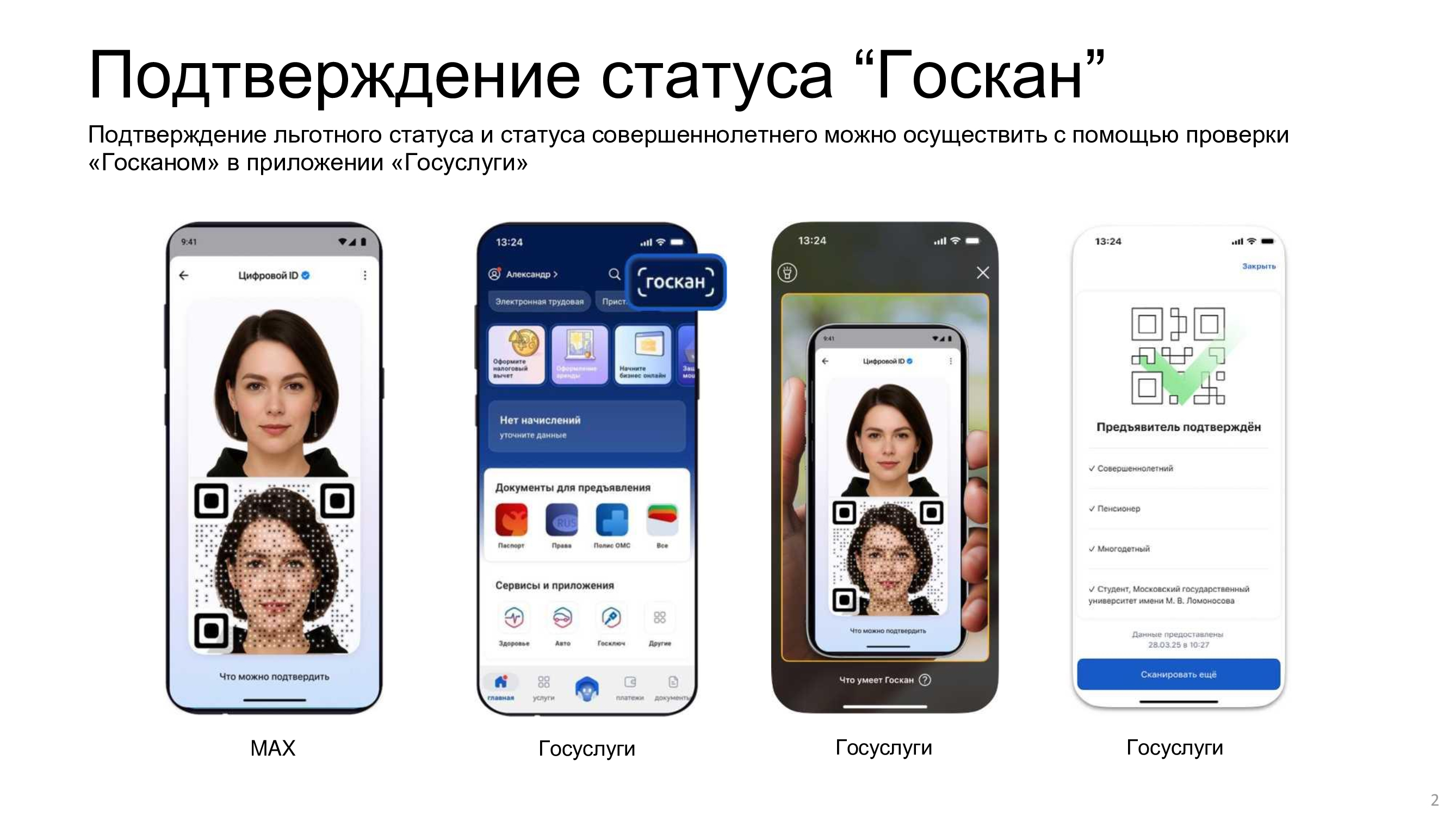 Подтверждение статуса Госкан