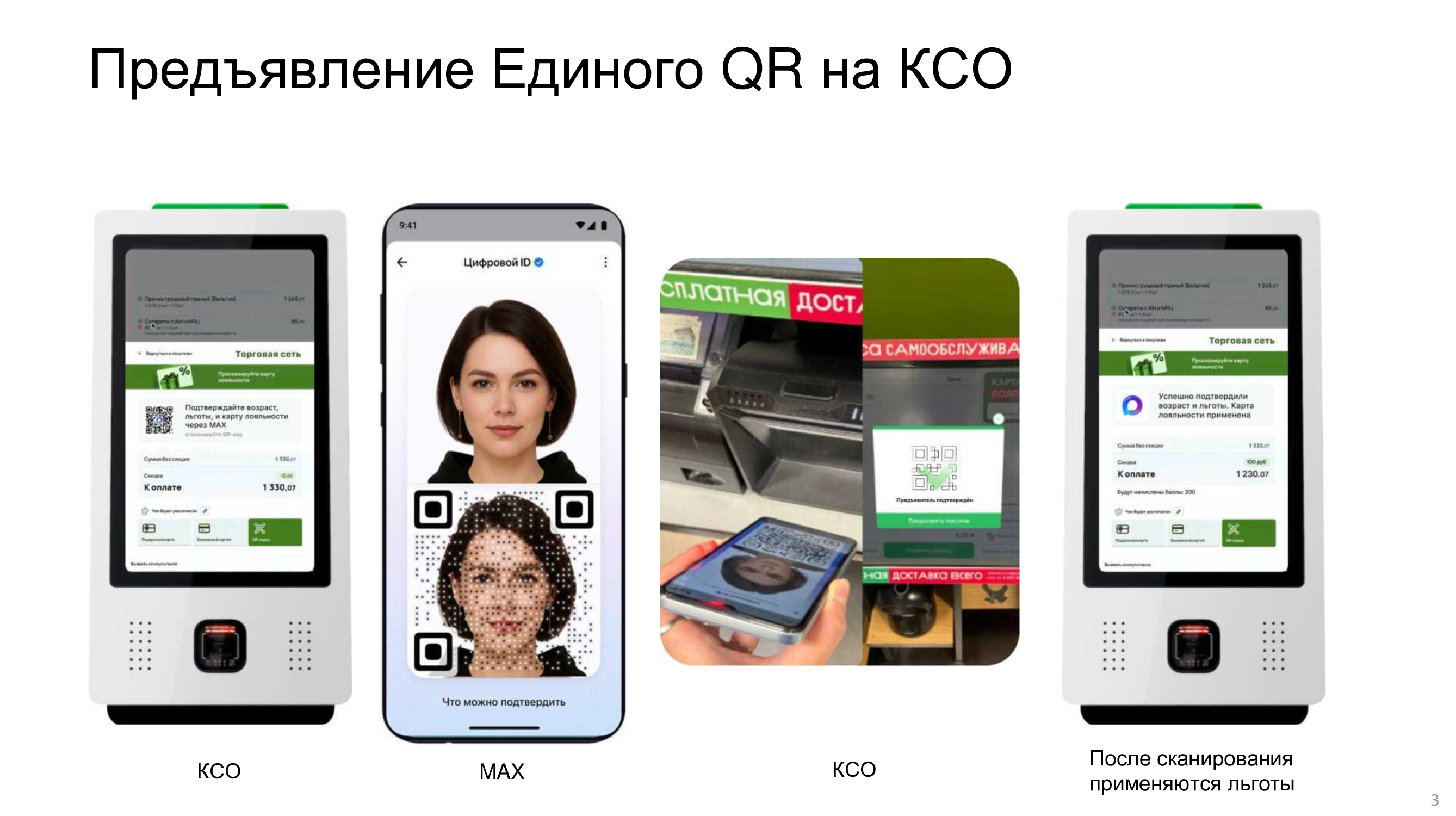 Предъявление Единого QR на КСО